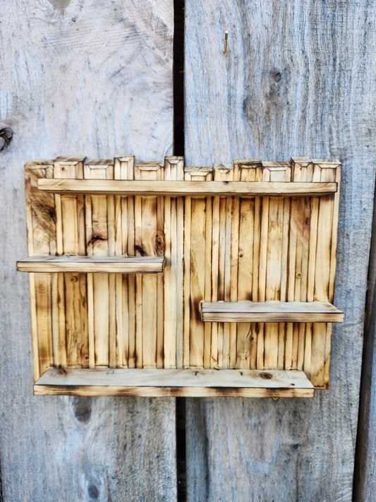 Rustic Shot Glass Rack - Handcrafted Wood Display Holder | Bar Decor