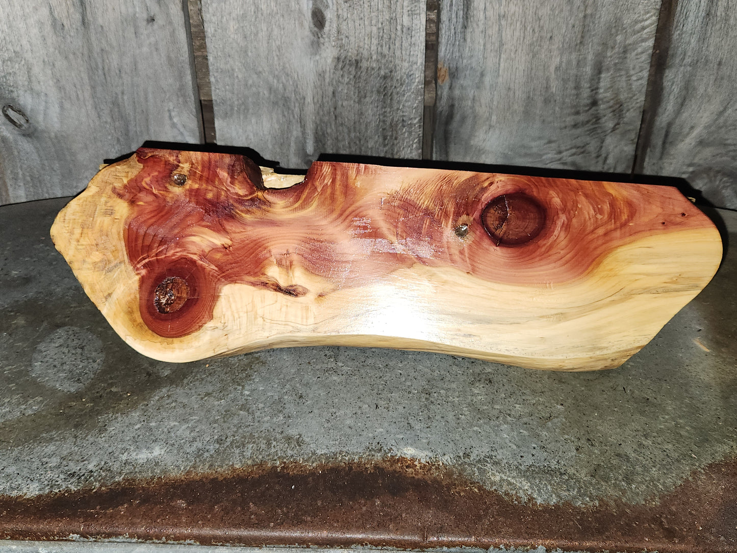 Rustic Cedar Log Floating Shelf