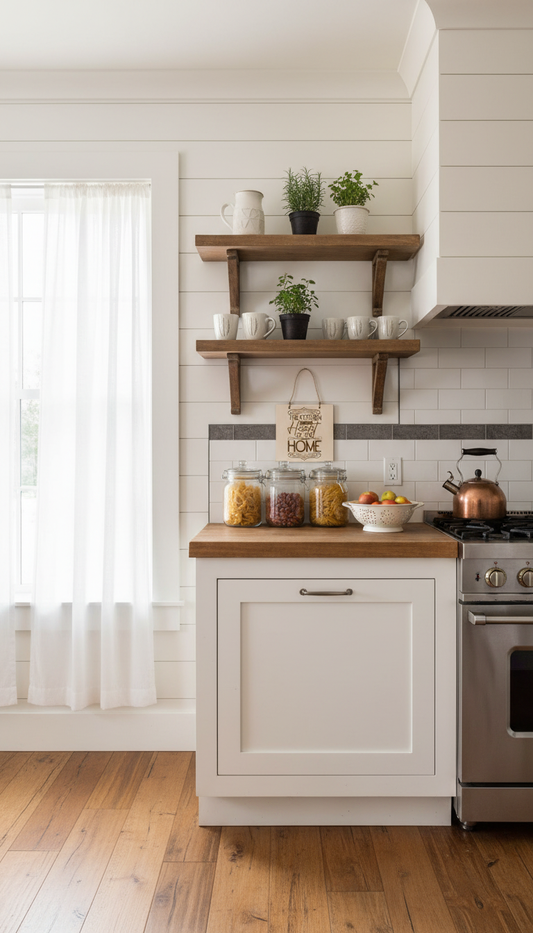Kitchen sign in farmhouse kitchen setting