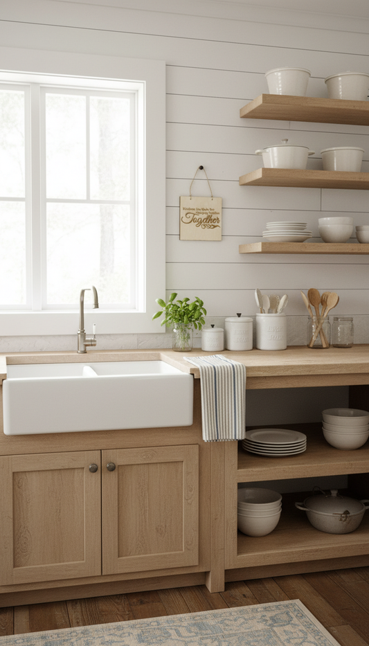 Kitchen sign in farmhouse kitchen setting