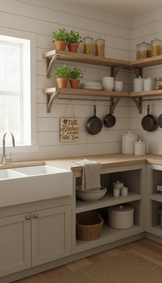 Kitchen wall sign in farmhouse kitchen