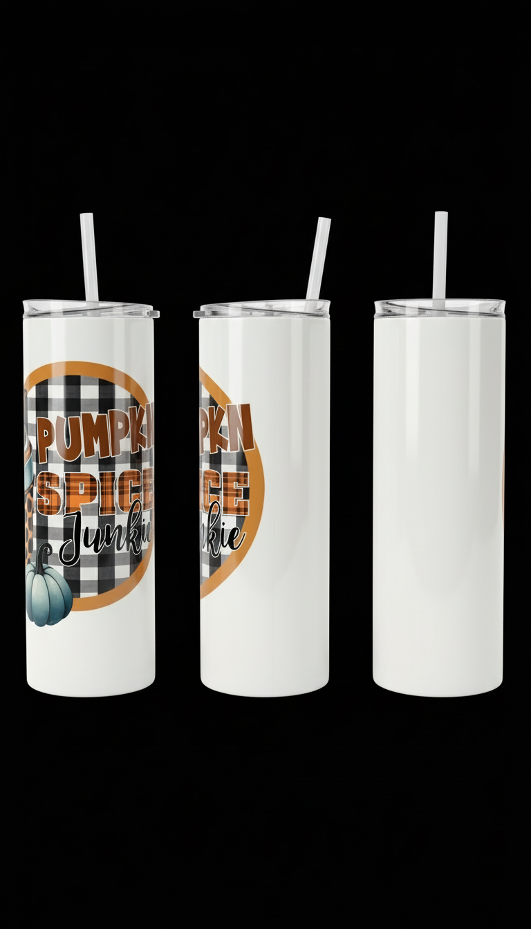 Three-sided tumbler view with black background