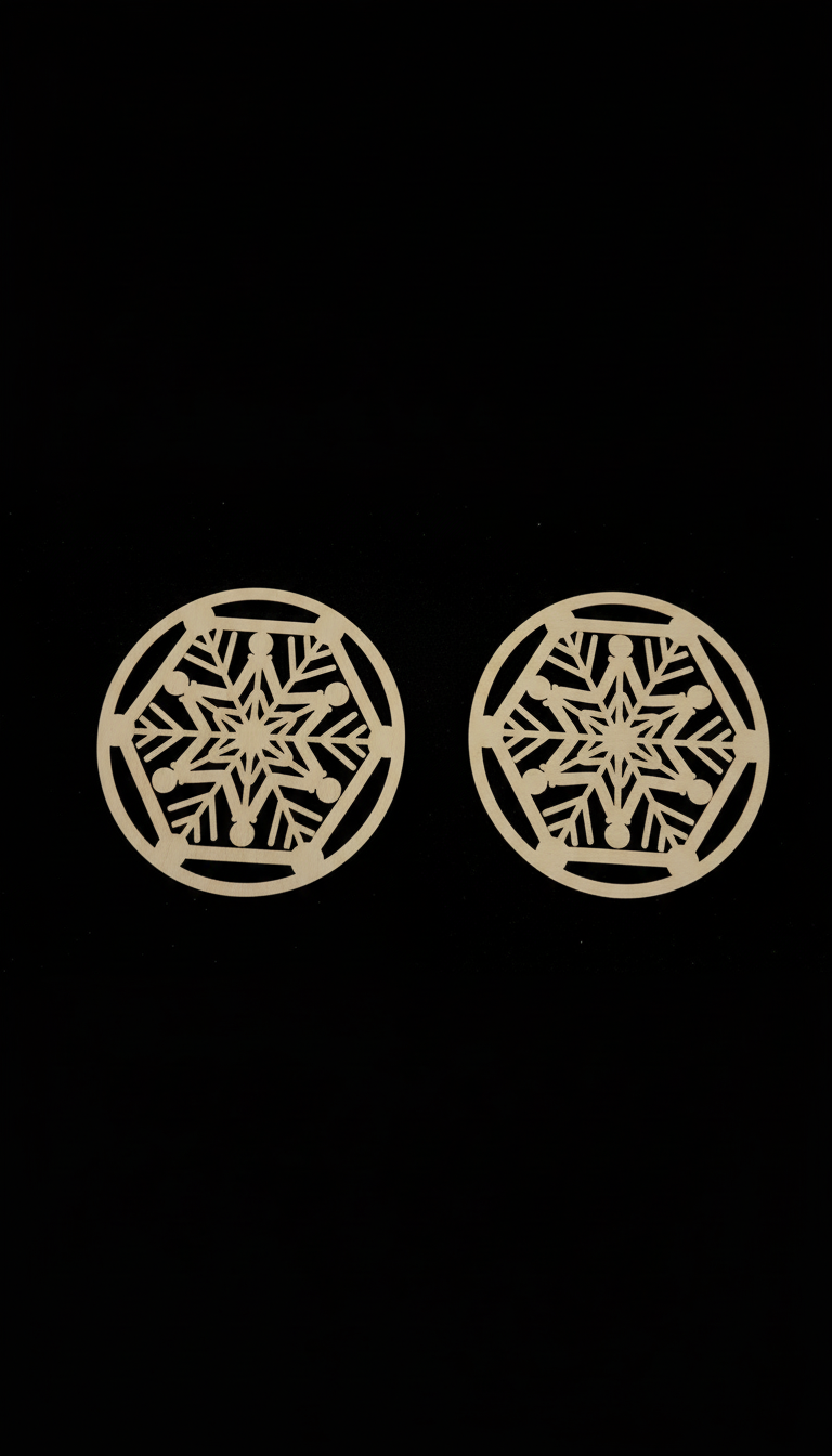 Wooden Trivet on black background