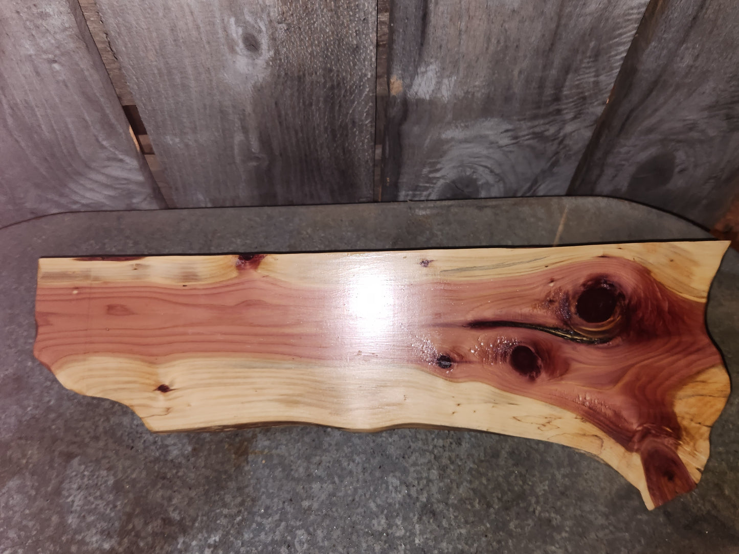 Rustic Log Cedar Floating Shelf
