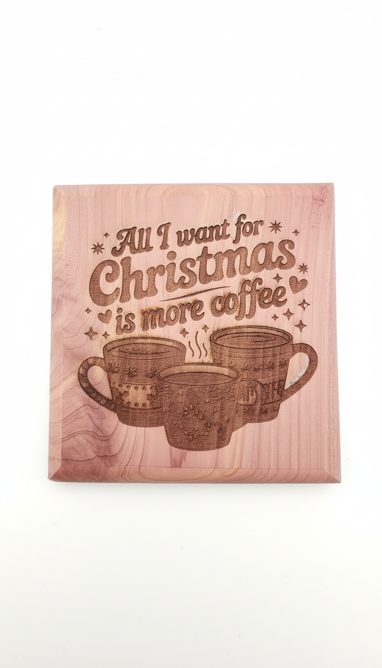 All I Want For Christmas Coaster with white background