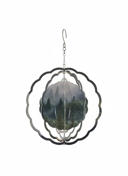 Fog In The Mountains on white background