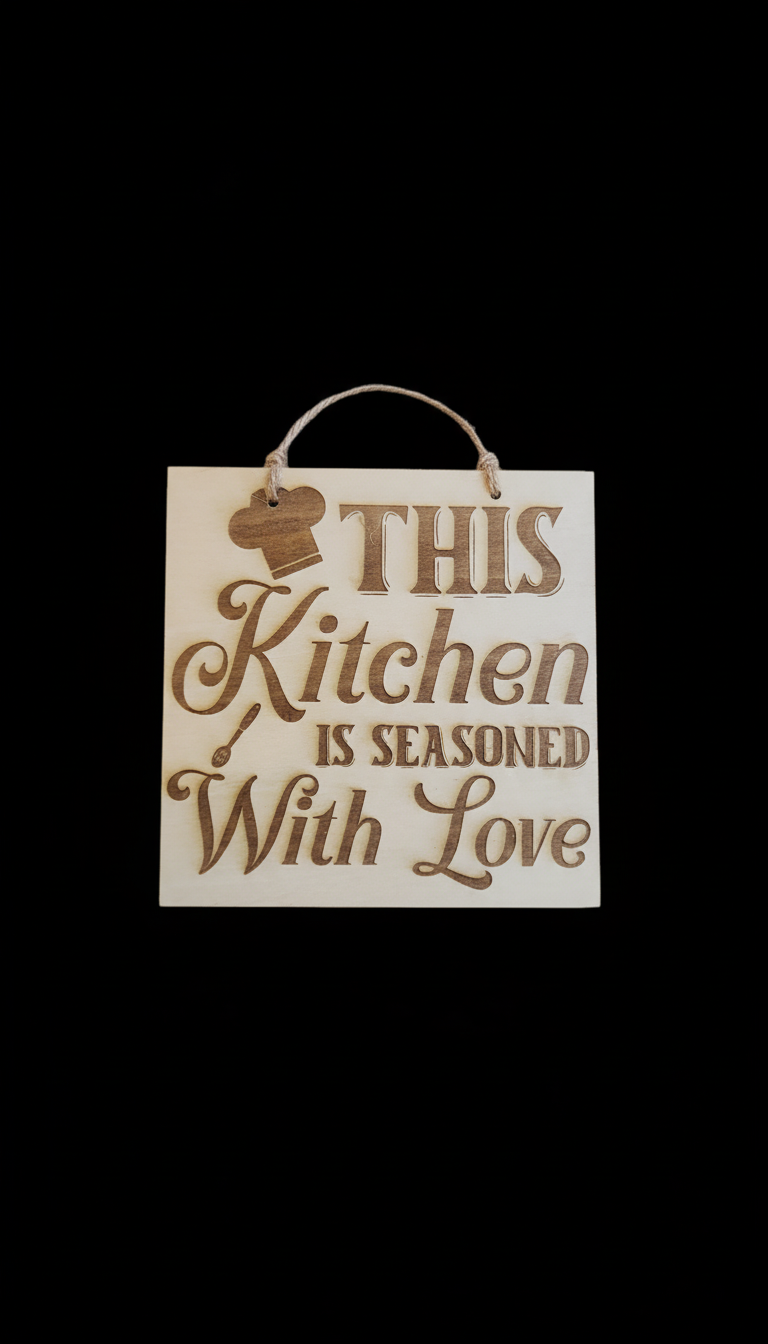 Kitchen wall decor on black background