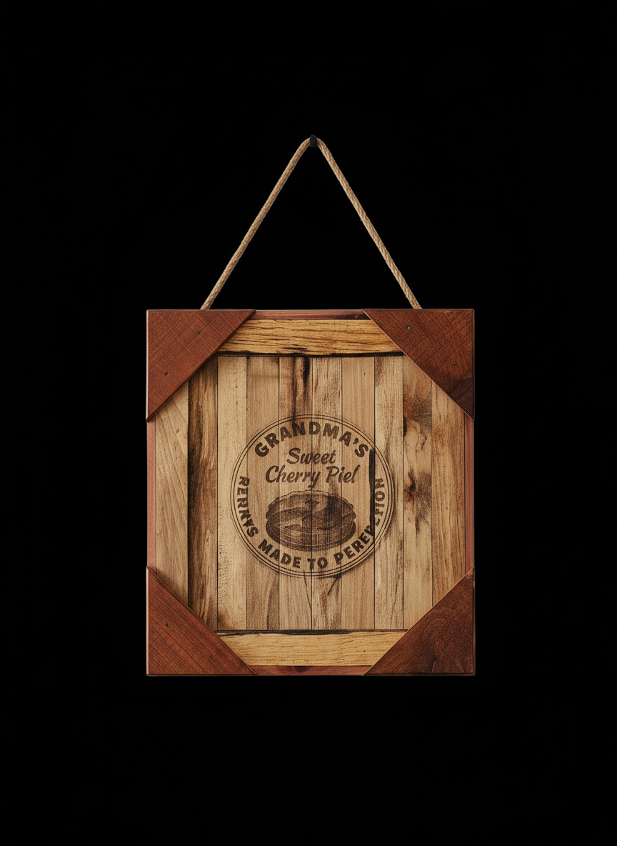 Kitchen Wall Decor Sign on Pure Black Background