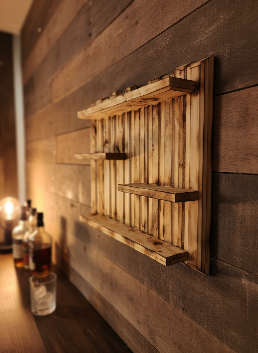 Rustic Shot Glass Rack empty view