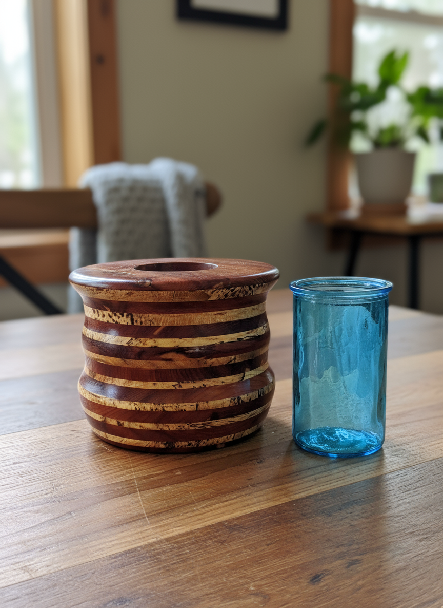 Universal Flower Vase with glass insert displayed