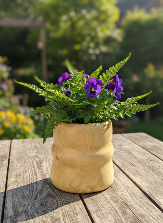 Wooden Flower Pot with beautiful plant